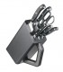 Victorinox 7.7243.6 Bloc de cuisine « universel » noir (intérieur lanières nylon), 6 pièces inox (dont 5 couteaux forgés)