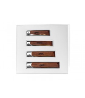Mam 2505.20 Coffret cadeau 4 ctx, lame dos droit inox revêtement titanium bronzé, manches 9, 10, 11 et 12,5 cm bubinga
