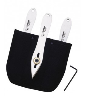 Cudeman 3180 Jeu de 3 couteaux à lancer réf. 3179, étui nylon.