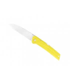 Florinox  kiana.y Couteau kiana, lame acier X35Cr16N, manche 11 cm polyamide chargé en fib de verre jaune motif mer.