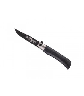Old Bear 312.m Couteau total black, lame acier 420 revêtement PTFE noir, manche 11 cm bois d'ayous stratifié noir.