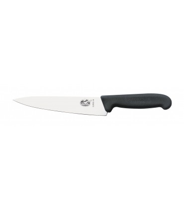 Victorinox 5.2003.28 Couteau éminceur/cuisine, lame 28 cm inox, manche fibrox noir.