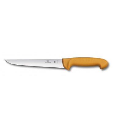 Victorinox 5.8411.25 Couteau désosser/saigner, lame 25 cm inox, dos droit, manche grillon® jaune.
