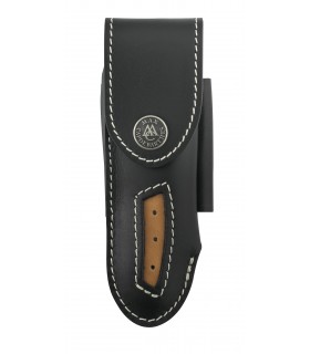 Max Capdebarthes 49312 Etui « T » cuir noir, port horiz/verti pour modèles « Le Thiers » et Laguiole jusqu'à 12 cm de manche.