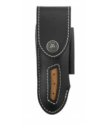 Max Capdebarthes 49312 Etui « T » cuir noir, port horiz/verti pour modèles « Le Thiers » et Laguiole jusqu'à 12 cm de manche.