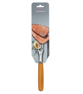 Victorinox 5.2106.15l9b Fourchette chef, lame 15 cm inox, manche polypropylène orange, sur carte.