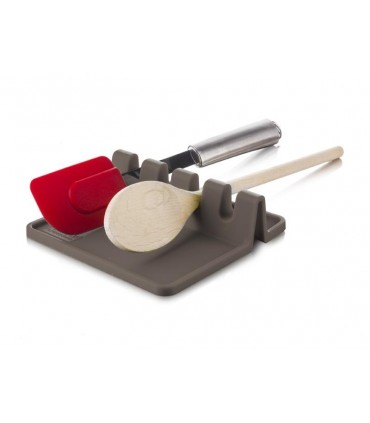 Tomorrw's 832 Pose ustensiles antidérapant USTENSIL REST , silicone gris, 4 emplacements. 16,9 x 16,3 x 20,4 cm