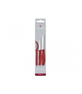 Victorinox 6.7111.31 Set 3 pièces lame inox, manche rouge