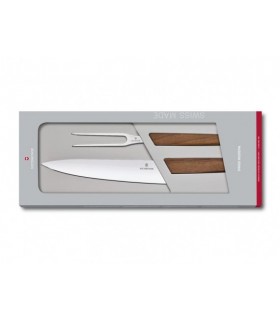 Victorinox 6.9091.2 Coffret à découper lame acier inoxydable manche 22 cm en bois de noyer